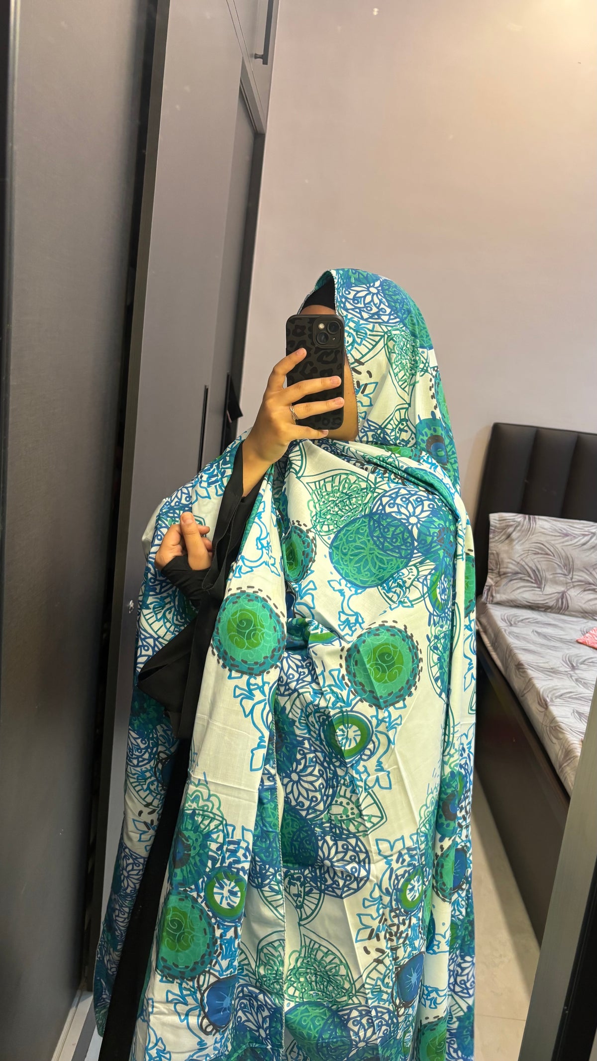 Colourful Blue Pure Cotton Big Size Chadar