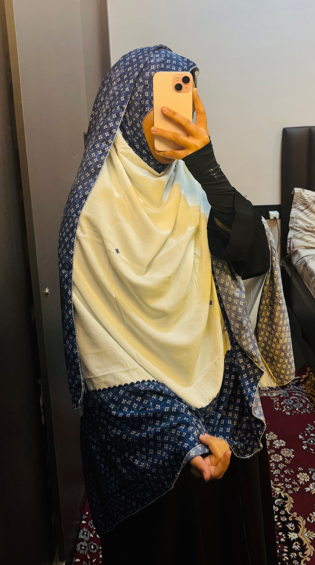 Blue Embroidered designer dupatta with laces