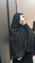 Black & Red Pretty Snowflakes Pure Cotton Dupatta