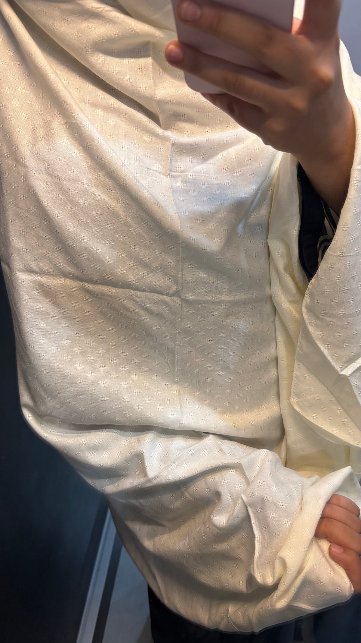White Self Print Soft Rayon Dupatta
