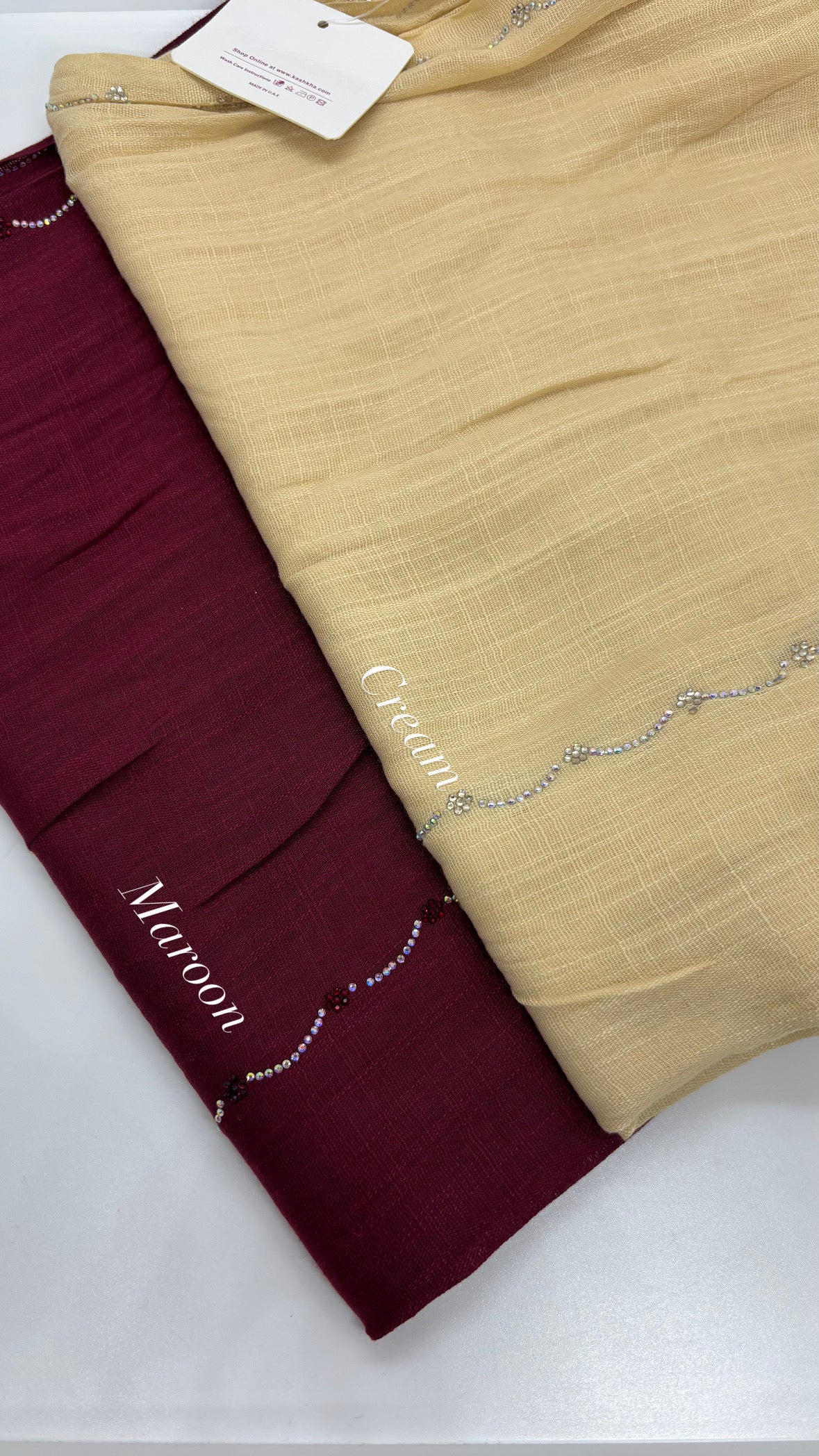 Soft Cotton Hijab with Stone work - Non Slippery