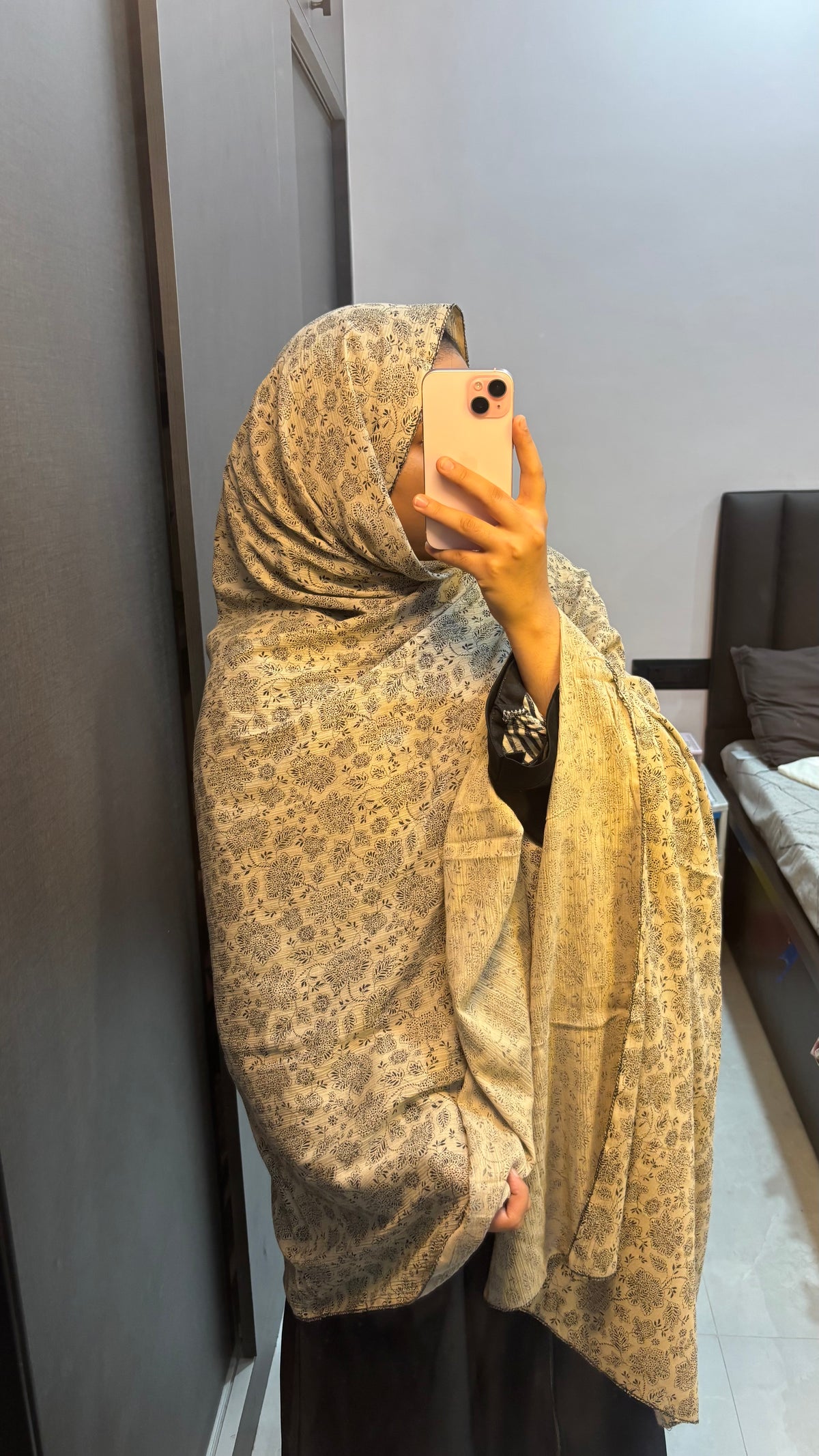 Brown and Black Pure Cotton Dupatta