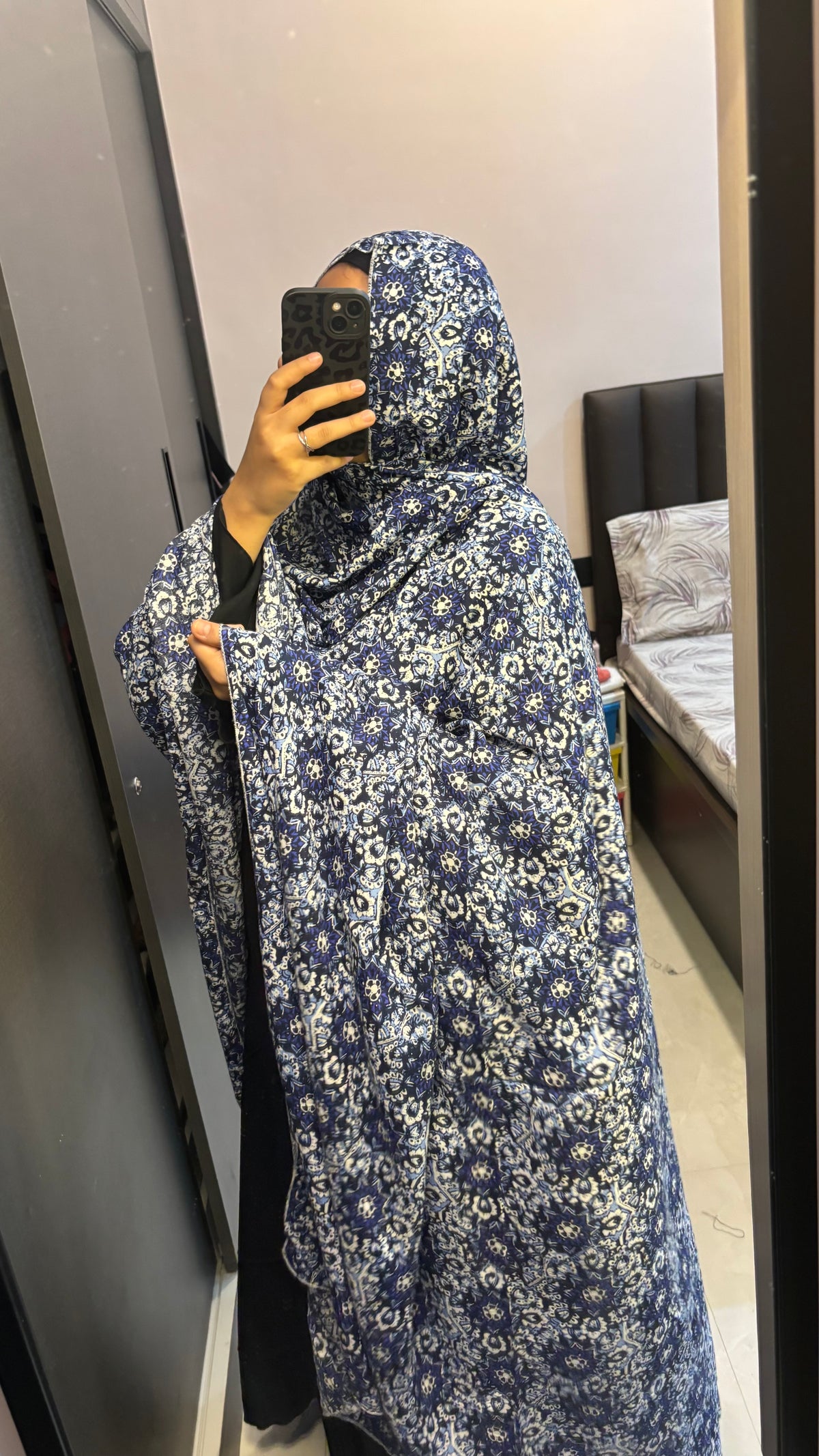 Blue Printed Big Dupatta/Chadar