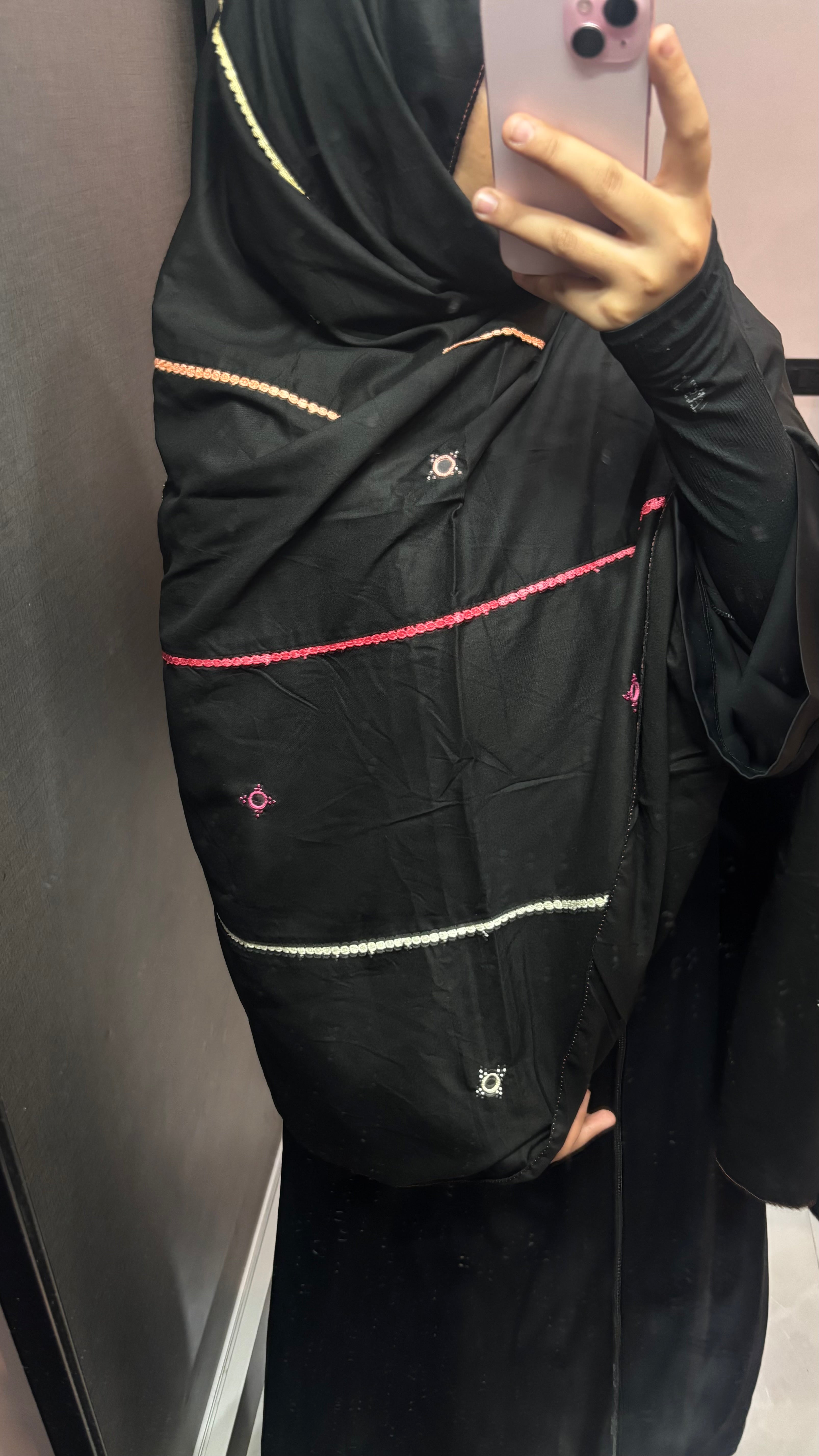 Black with Multi Colour Lace Designer Embroidered Dupatta