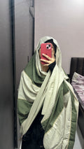 Beige & Green Big Size Embroidered Designer Chadar/Big Dupatta