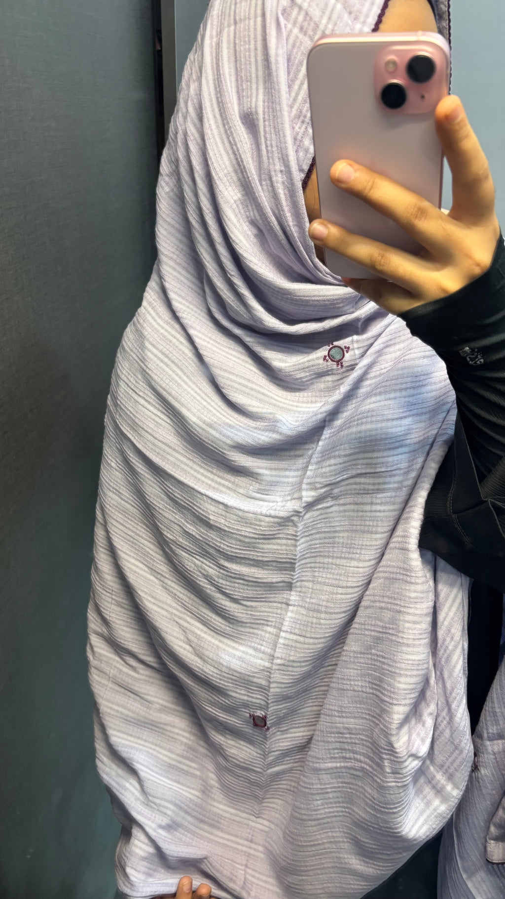 Purple Mirror work Pure Cotton Dupatta