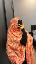 Red & White Pure Cotton Big Size Printed Dupatta