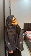 Beautiful Hand Work Navy Blue  colour dupatta with white lace