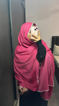 Printed Pink Dupatta with Lace