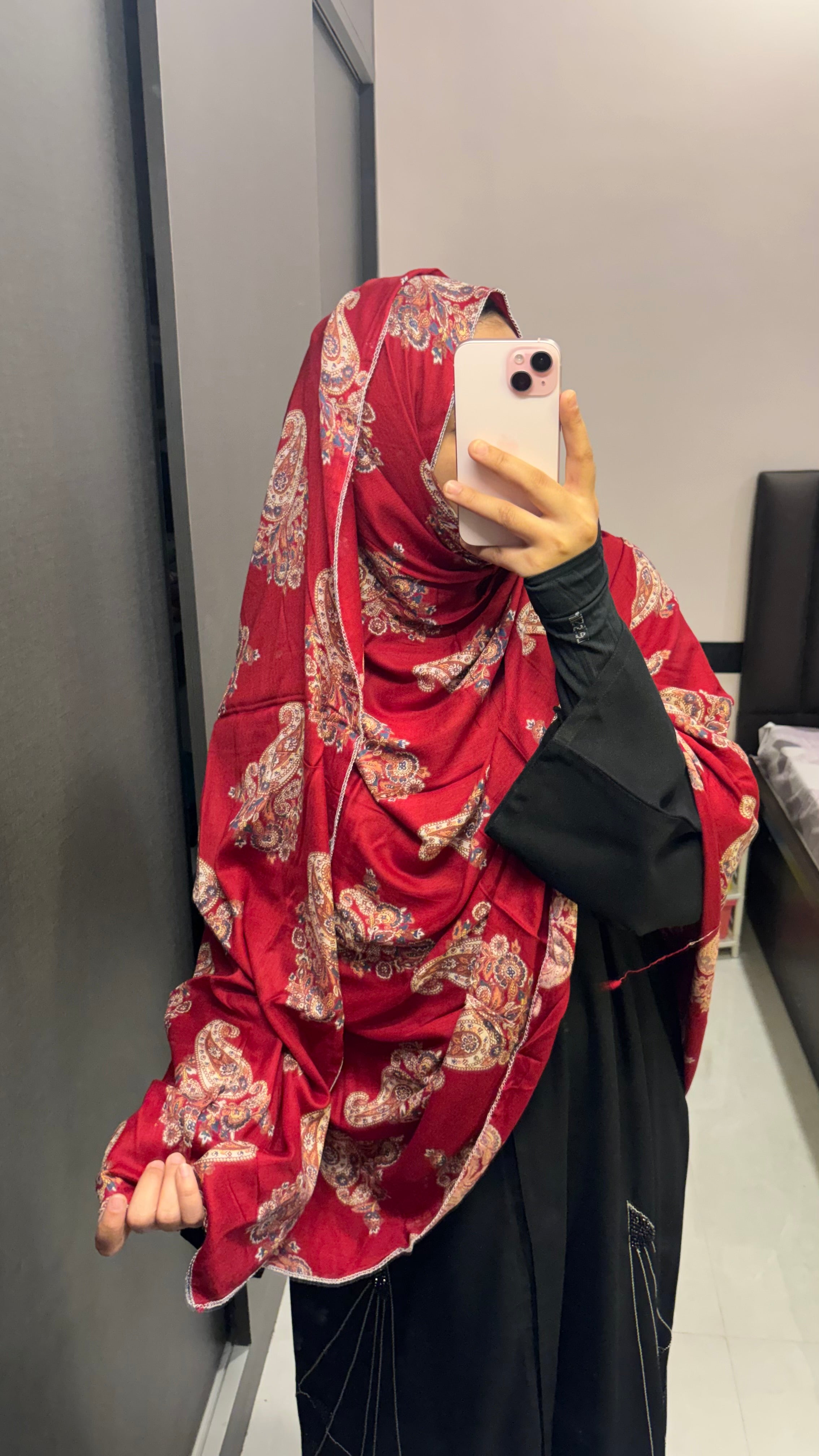 Maroon Beautiful Printed Rayon Dupatta