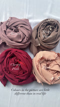 Premium Satin Hijabs, Non-Slippery, with Lace.