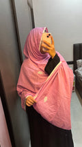Pink & White Pure Cotton Handwork Dupatta