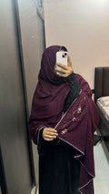 Purple Premium Hand Work Dupatta with Embroidery