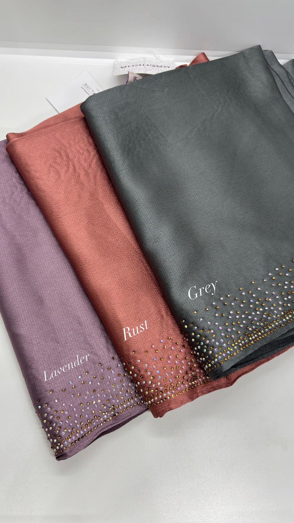 Stone work Satin Party Wear Hijabs - Made in UAE