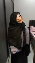 Black & Purple Soft Rayon Embroidered Dupatta with lace