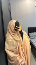 Self Print Peach Pure Cotton Big Dupatta/Chadar
