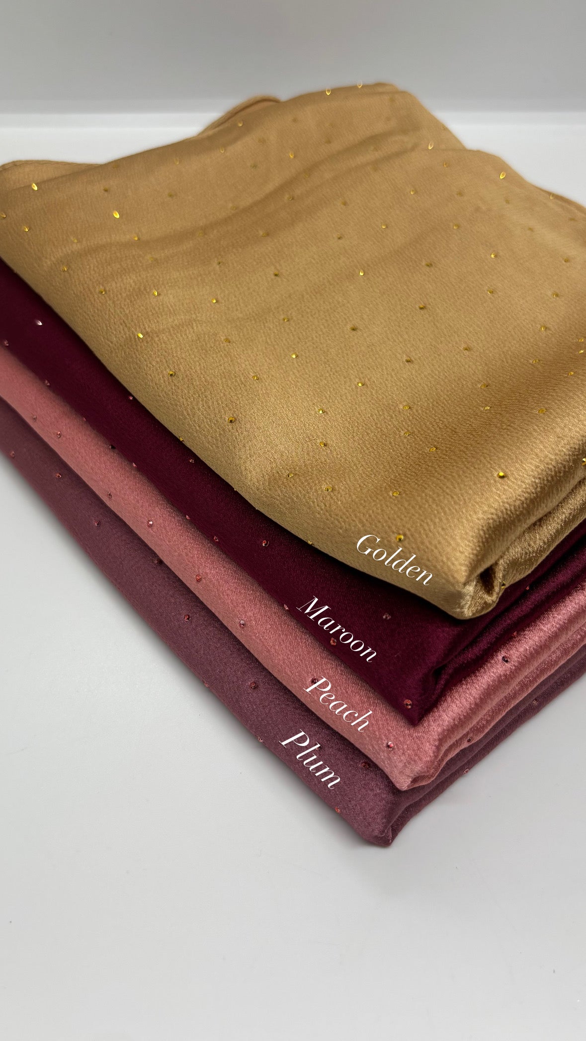 Rhinestone Satin Party Wear Hijabs