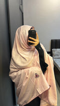 Baby Pink & Maroon HandWork Soft Rayon Big Dupatta/ Chadar