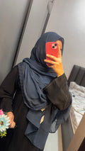 Navy Blue Delicate Lace Chiffon Hijab