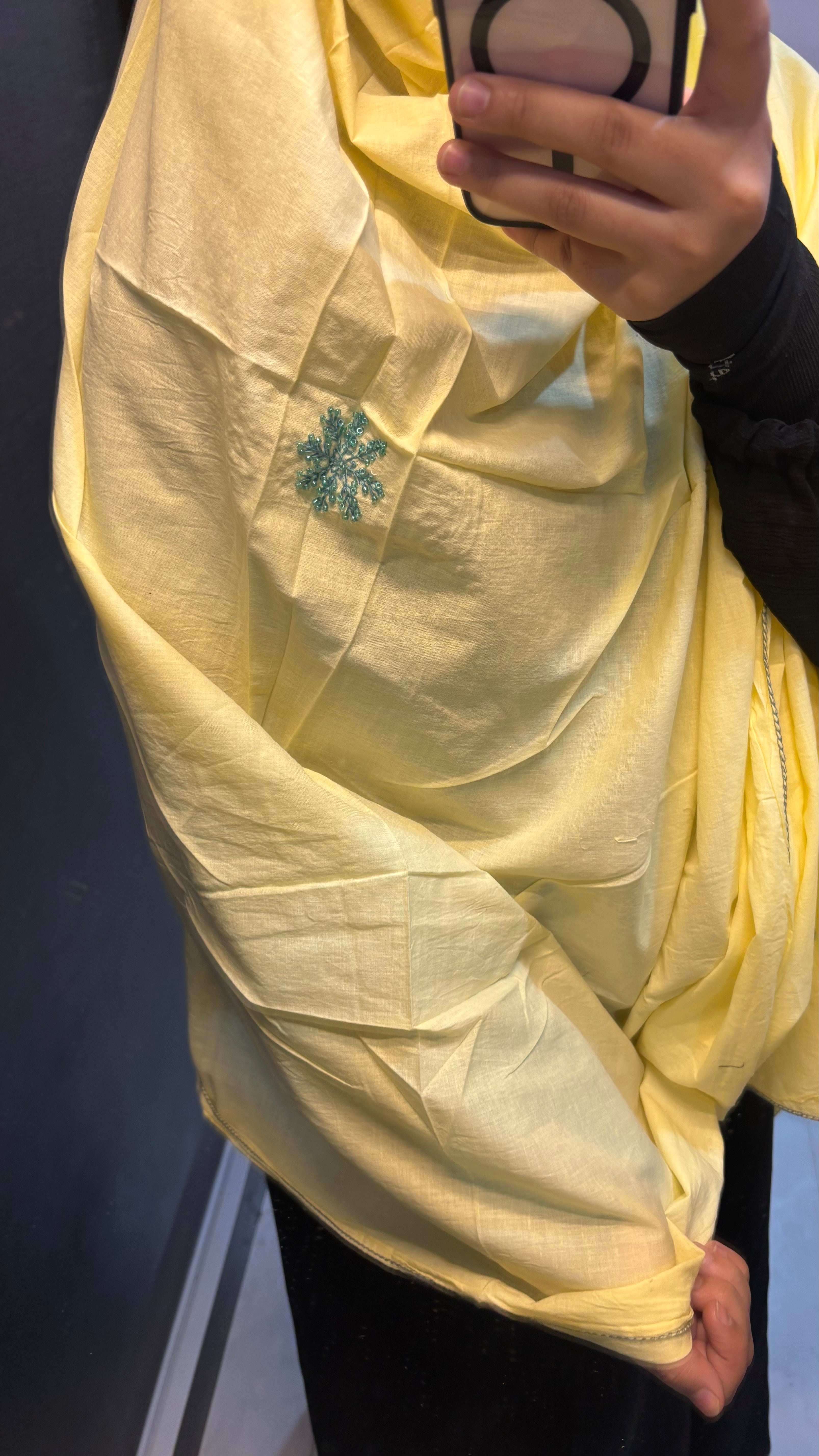 Beautiful Hand Work Yellow colour dupatta