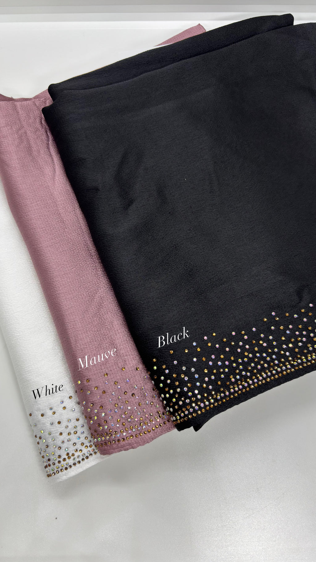 Stone work Satin Party Wear Hijabs - Made in UAE