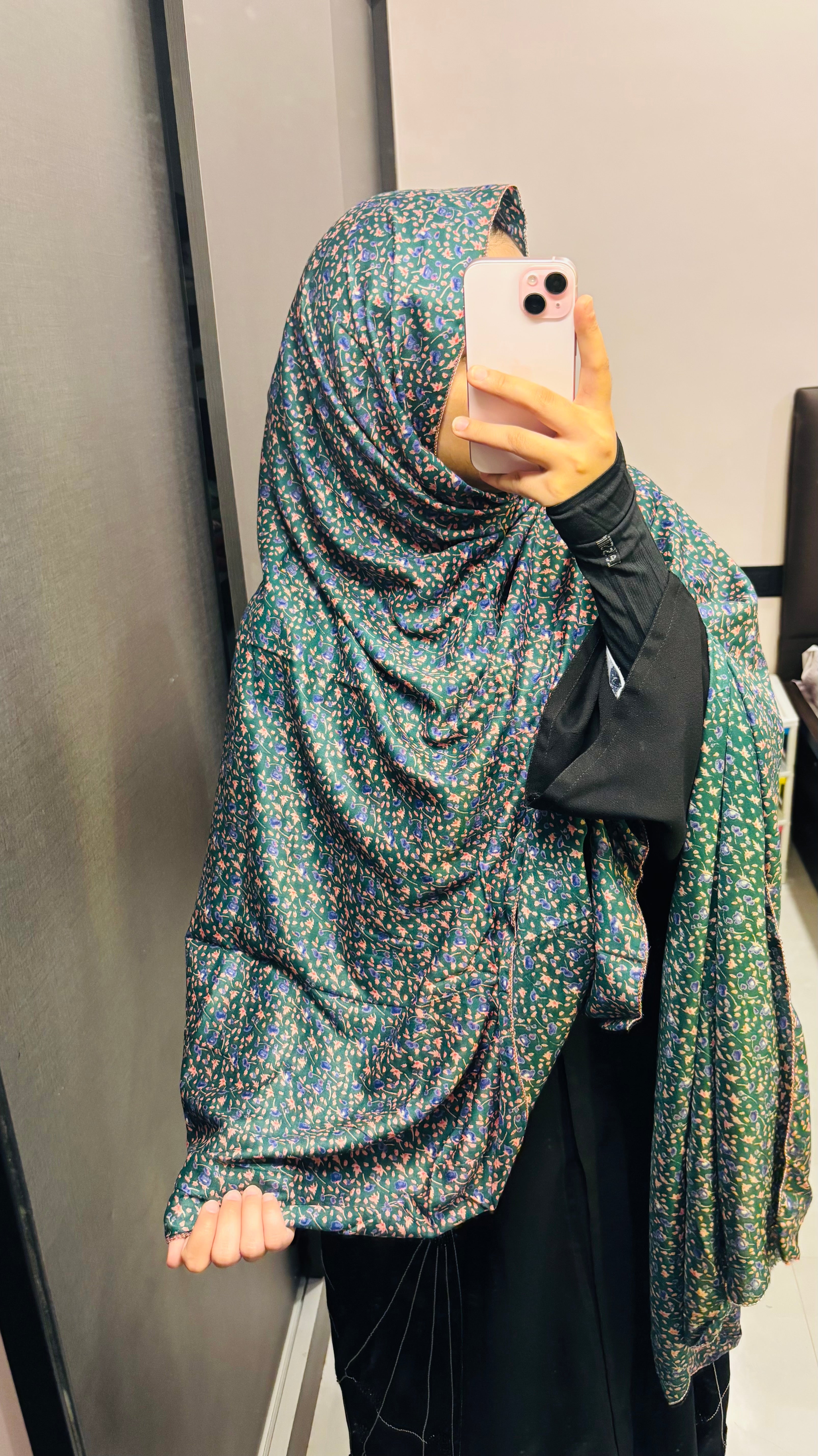 Printed Green Soft Rayon Namaz Dupatta