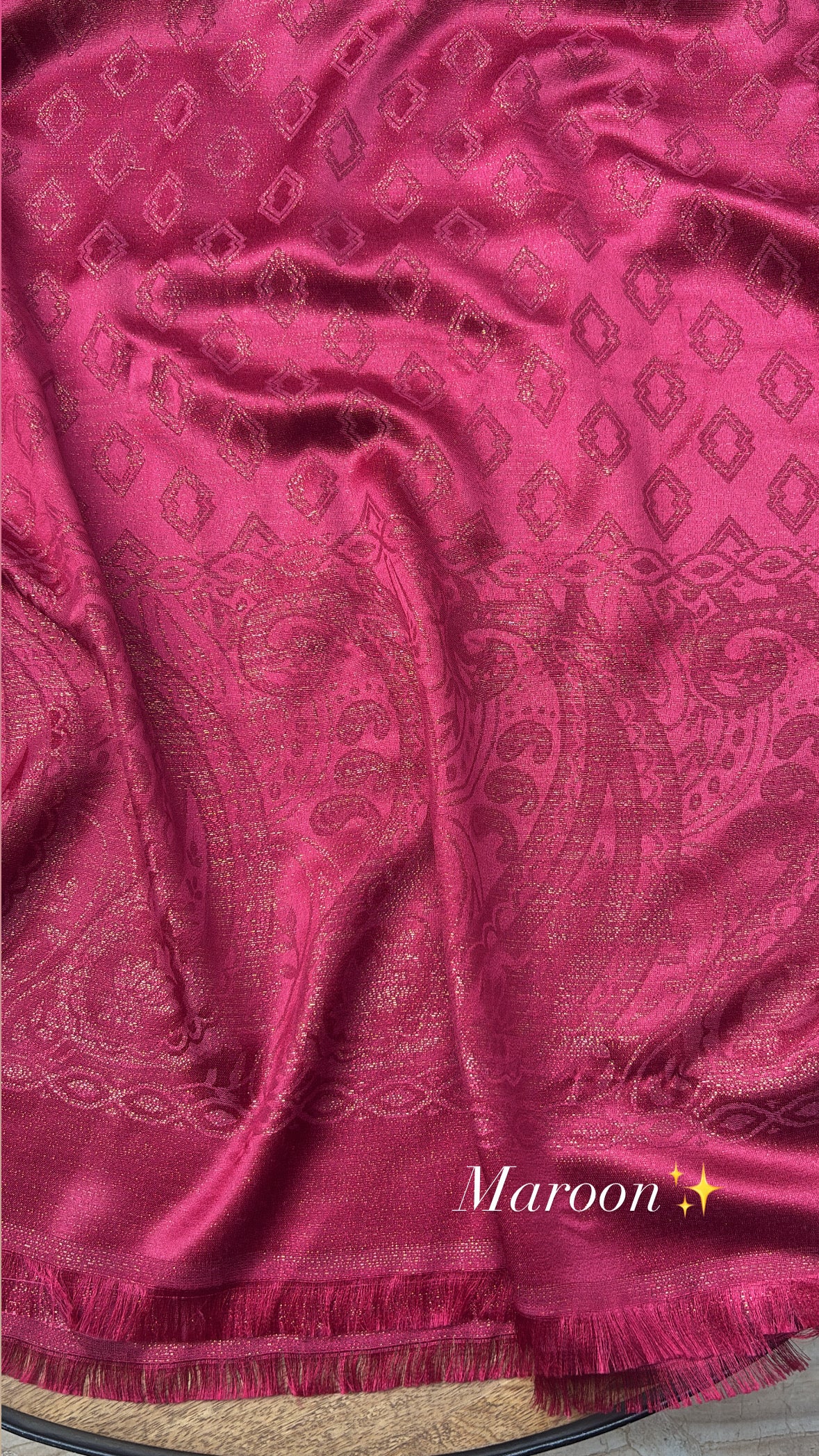Cotton Shimmer Self Print Hijabs - non slippery
