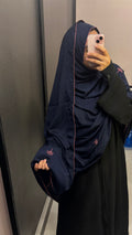 Navy Blue and Pink Hand Work Dupatta
