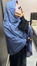 Grey & Maroon Embroidered Dupatta