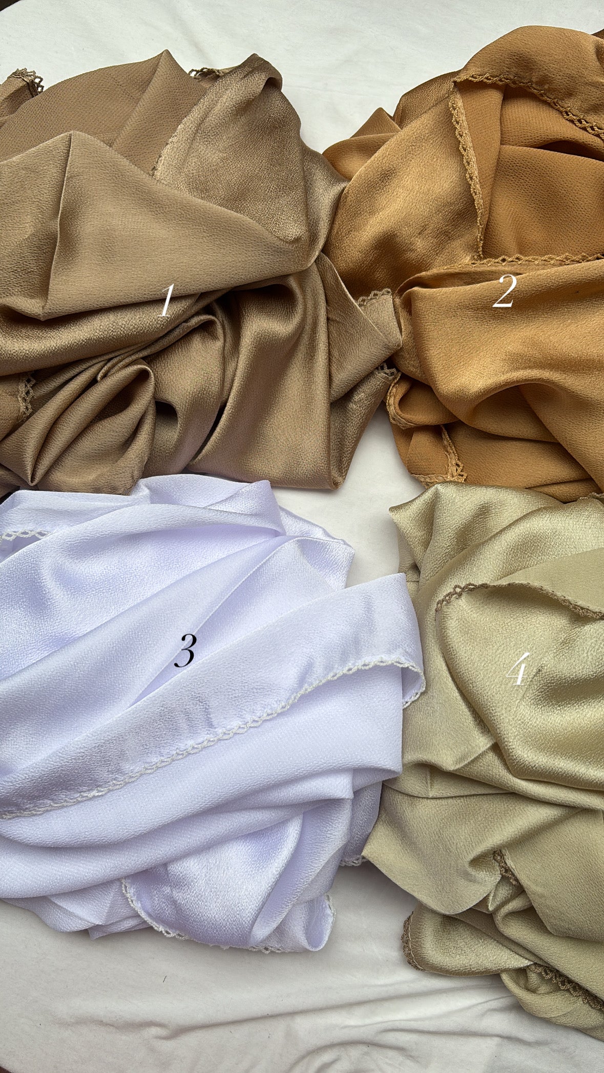 Bubble Satin Hijabs With Lace