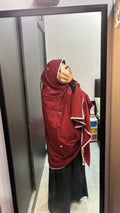 Maroon Mirror Work Big Dupatta/Chadar