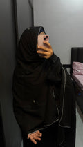 Black & Silver Crush Cotton Crochet Lace Dupatta