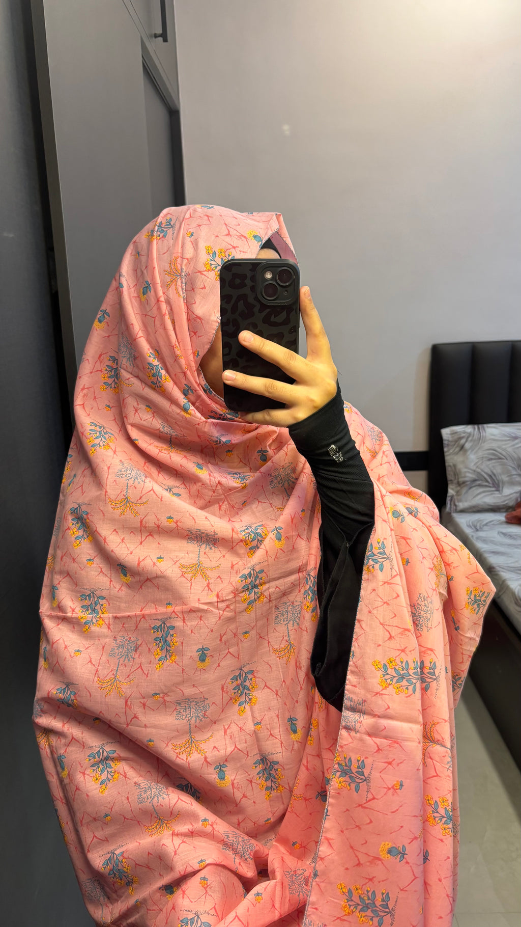 Pink Pure Cotton Big Size Dupatta/Chadar