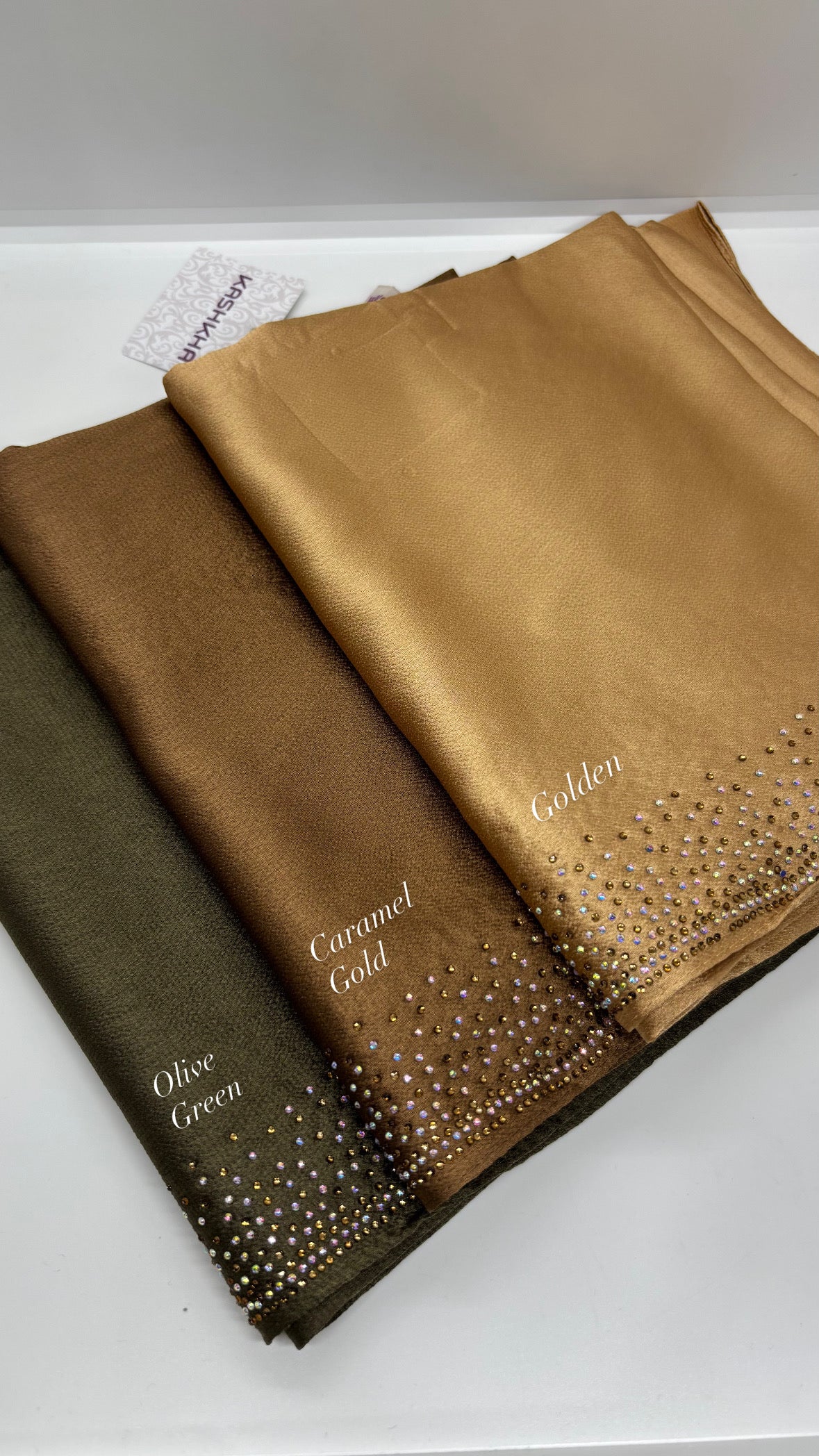 Stone work Satin Party Wear Hijabs - Made in UAE