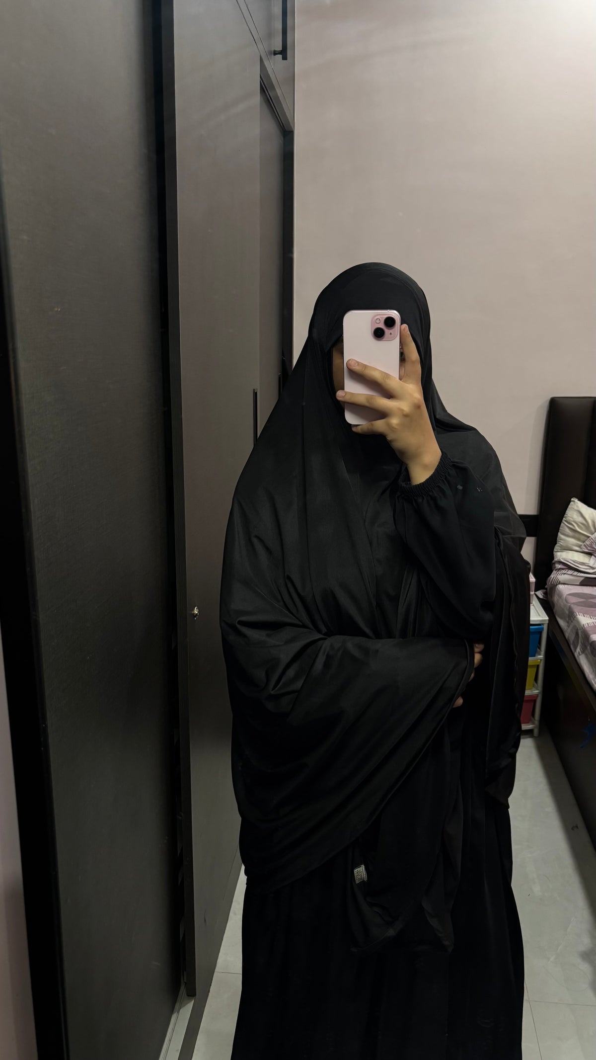 Black Makhna , 42” Long, Soft Lycra, wear over any abaya