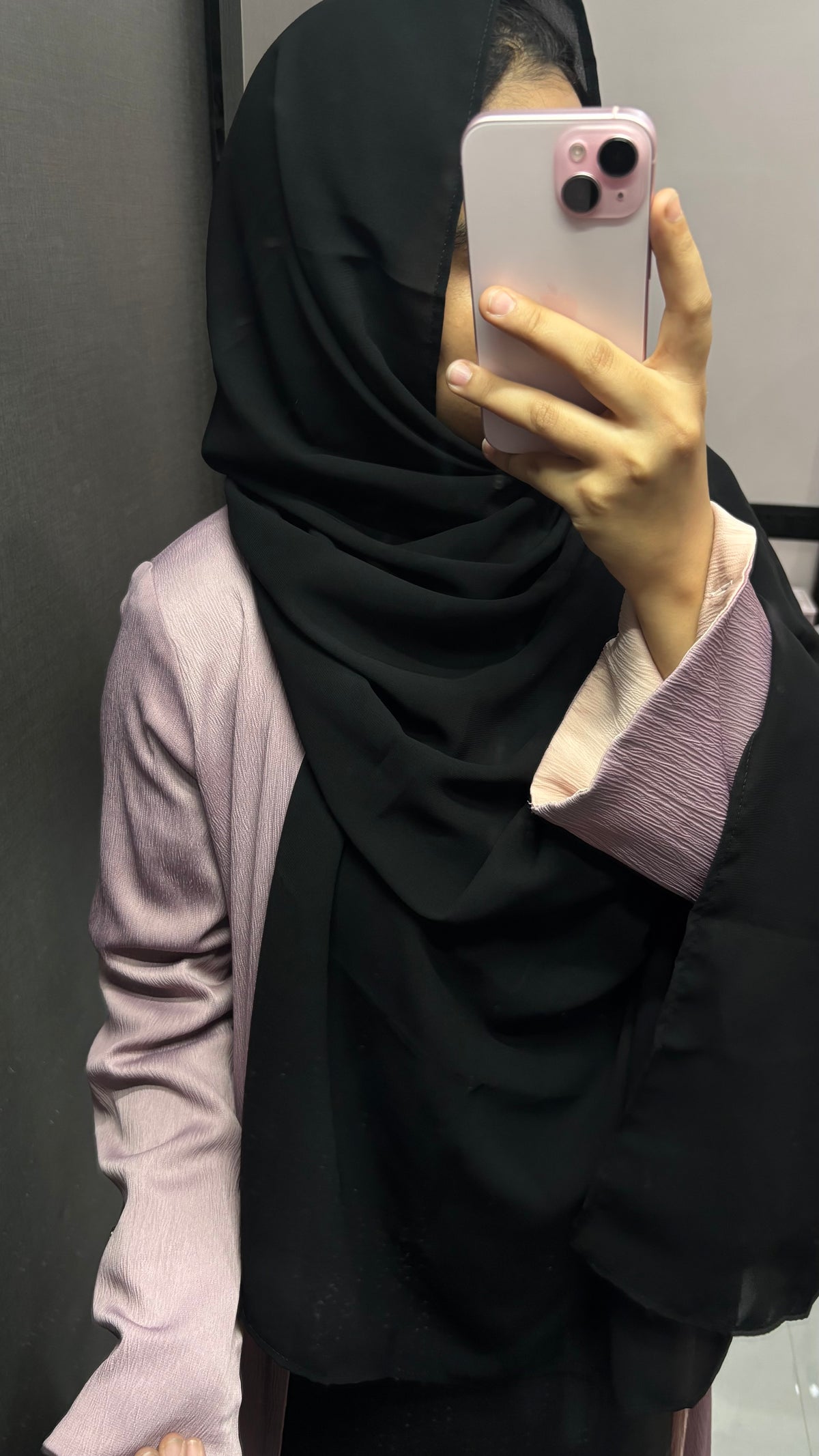 Big Size Jet Black Abaya Dupatta