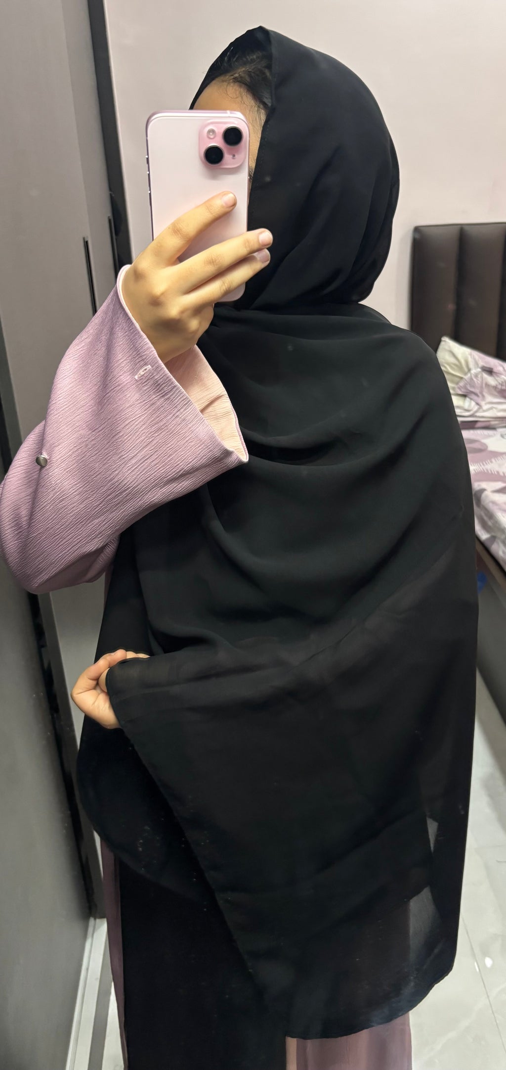 Big Size Jet Black Abaya Dupatta