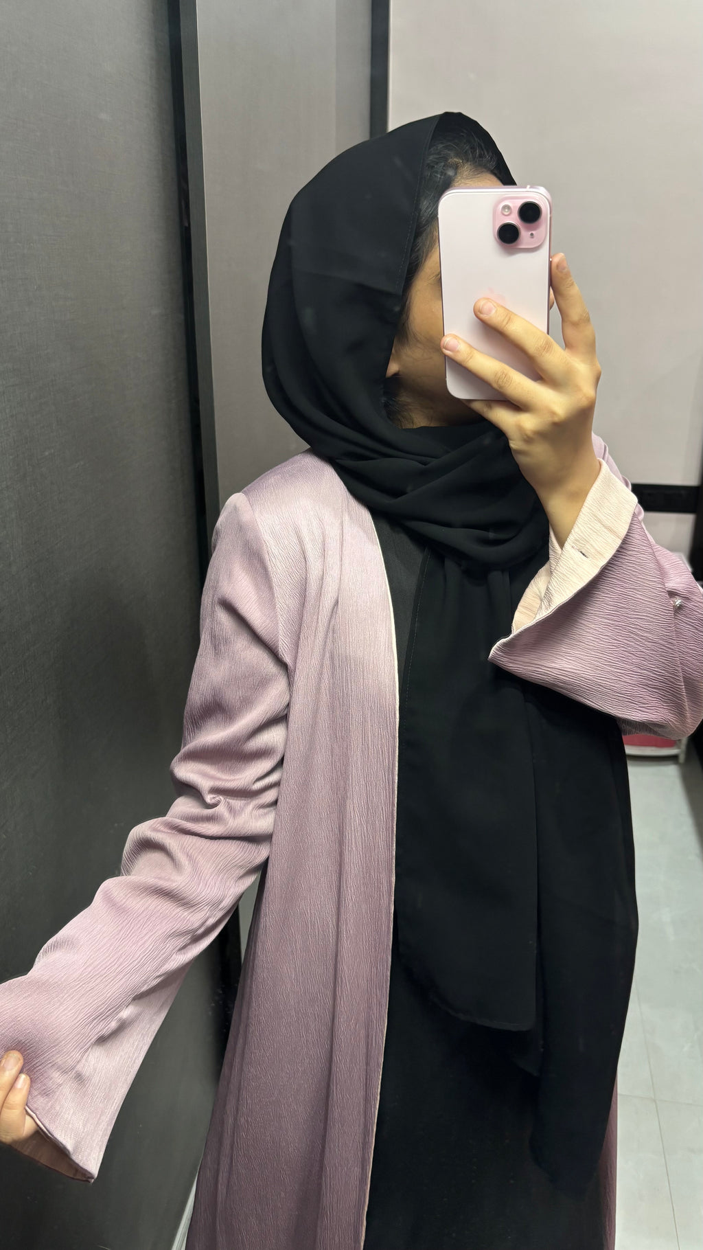 Big Size Jet Black Abaya Dupatta