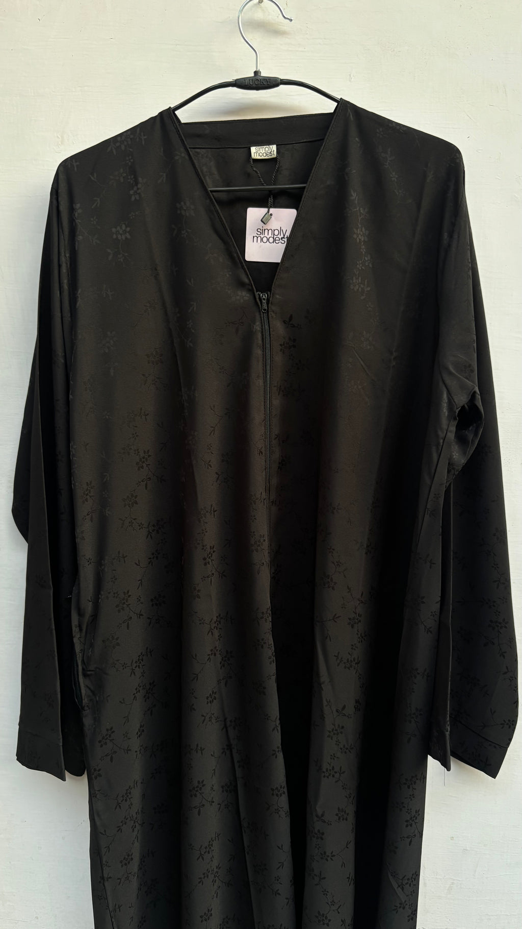 Printed Black Basic Abaya