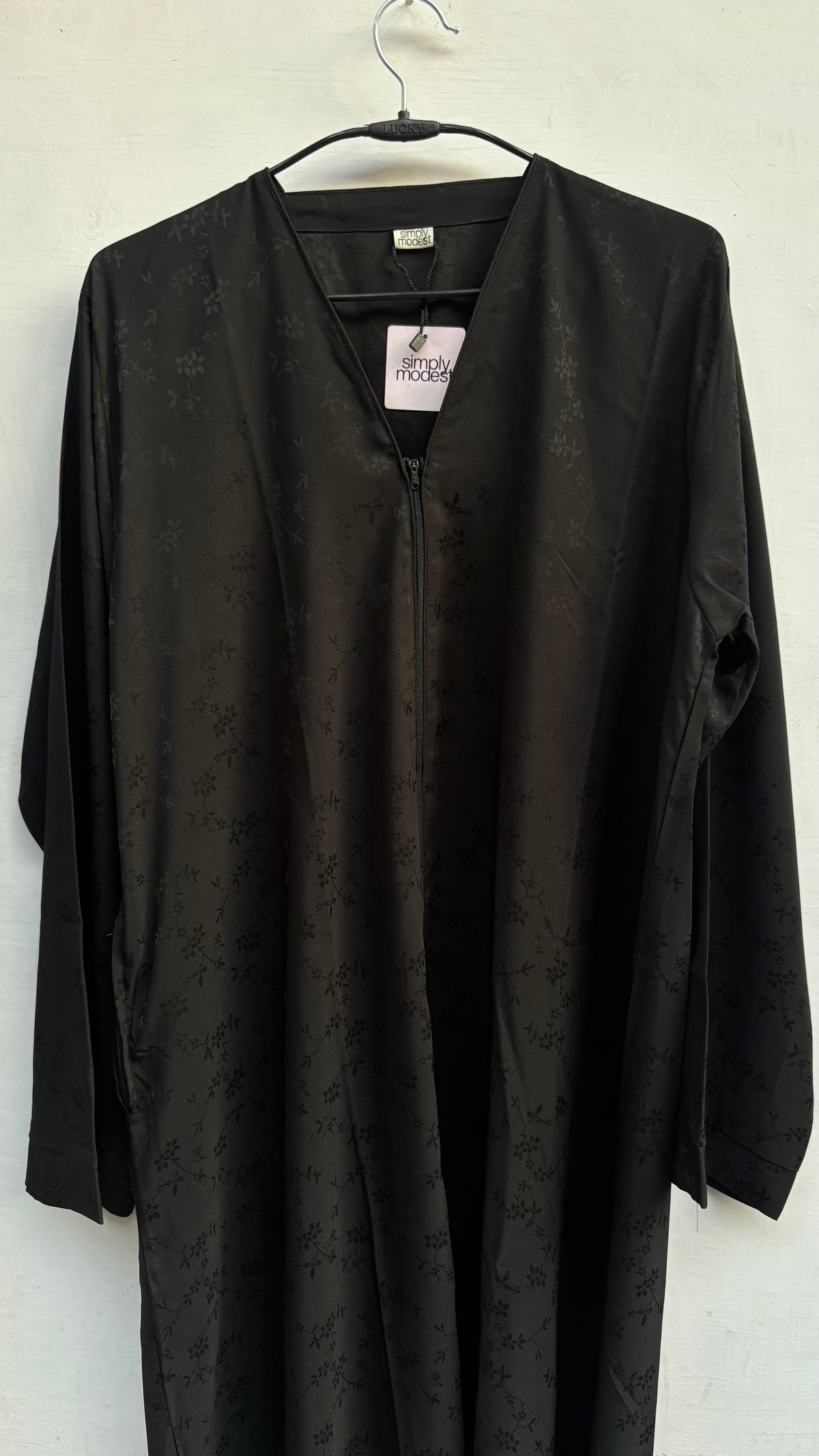 Printed Black Basic Abaya