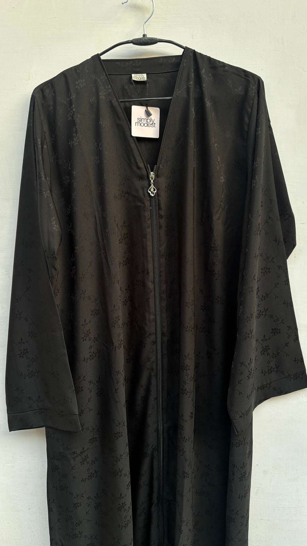 Printed Black Basic Abaya