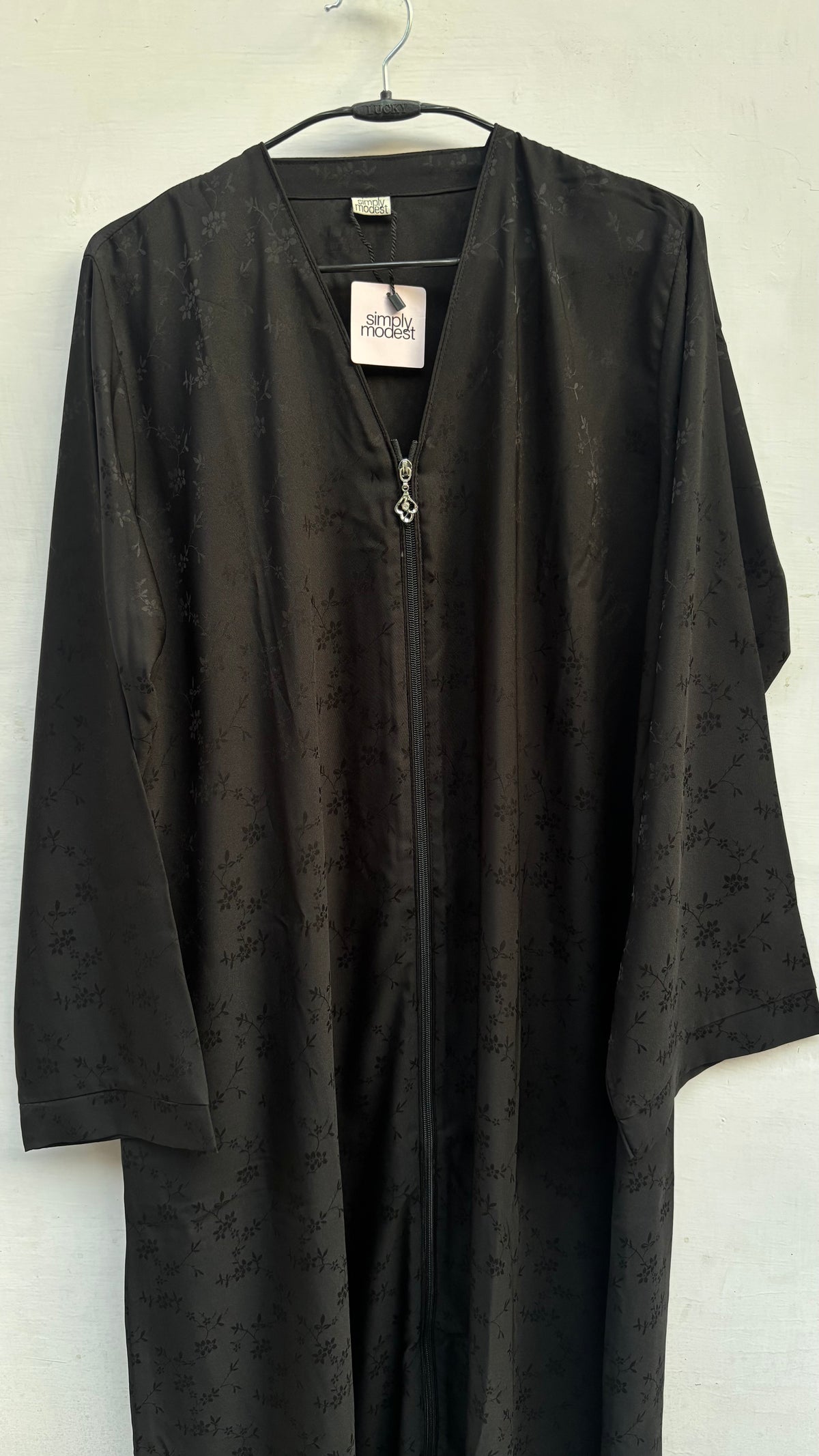 Printed Black Basic Abaya