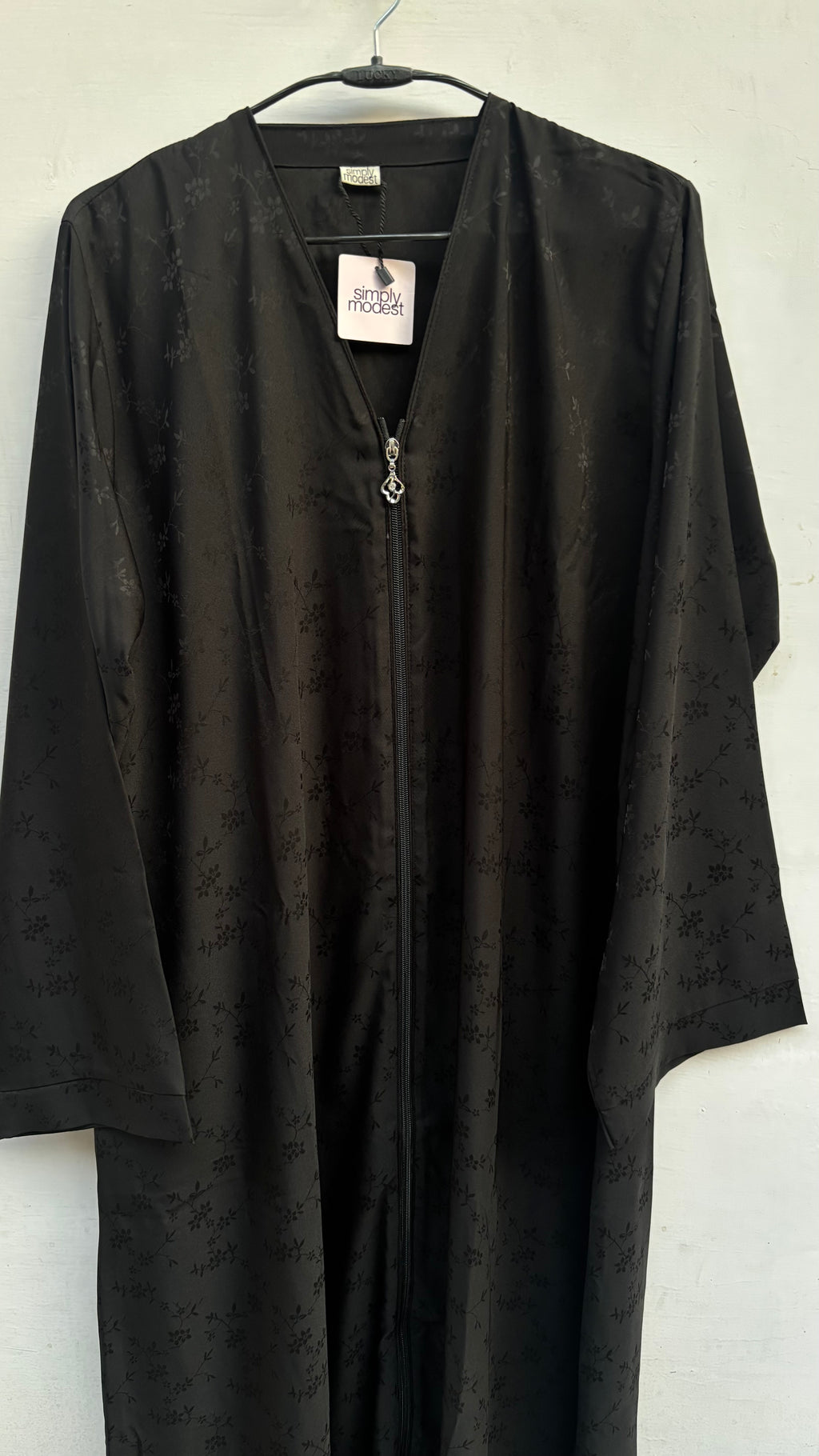 Printed Black Basic Abaya