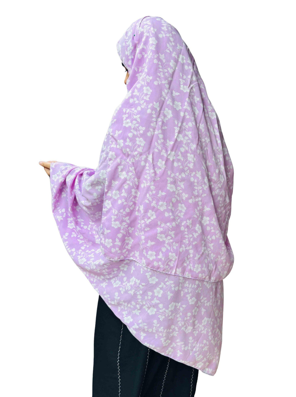 Printed dupatta - Floral lavender