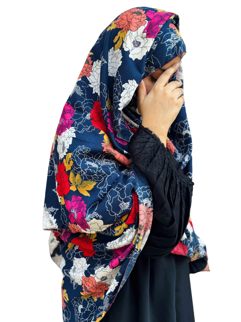 Namaz dupatta-Blue floral