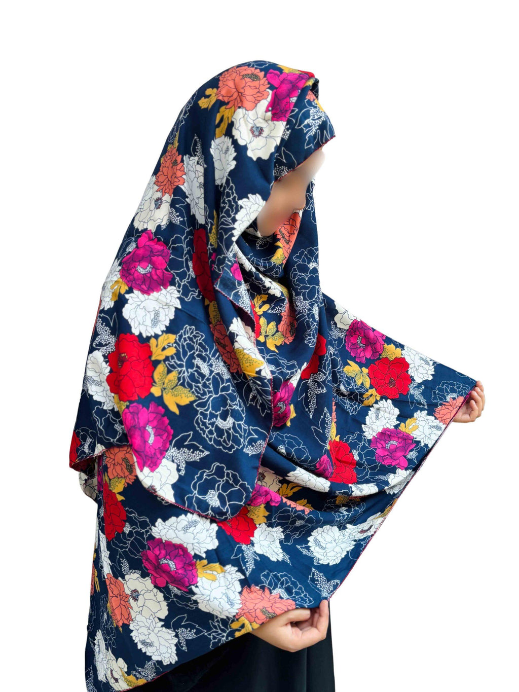Dupatta-Blue floral