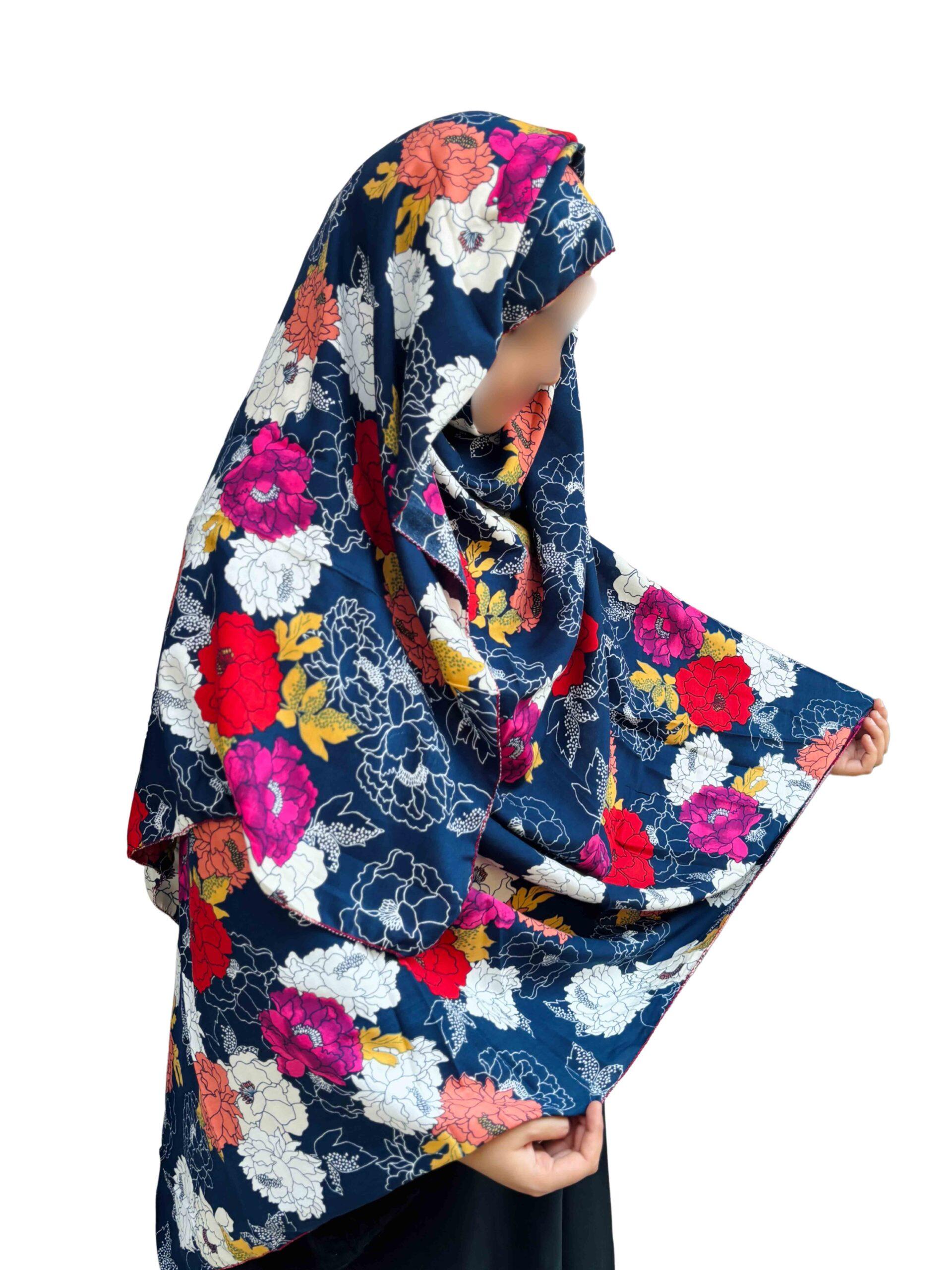 Dupatta-Blue floral