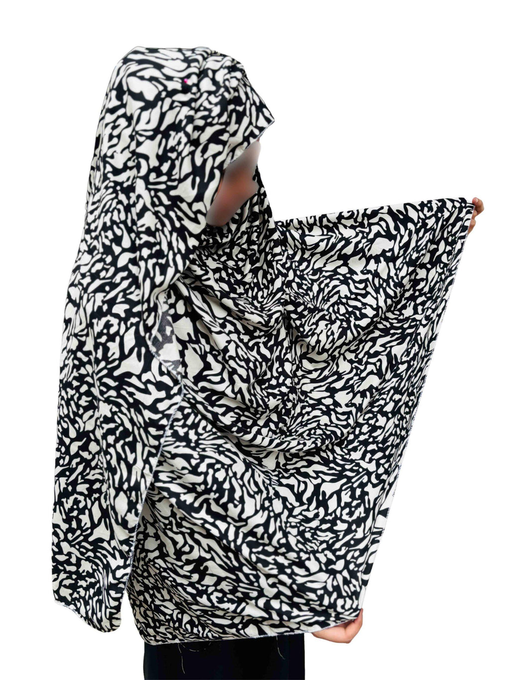 Black and white namaz dupatta