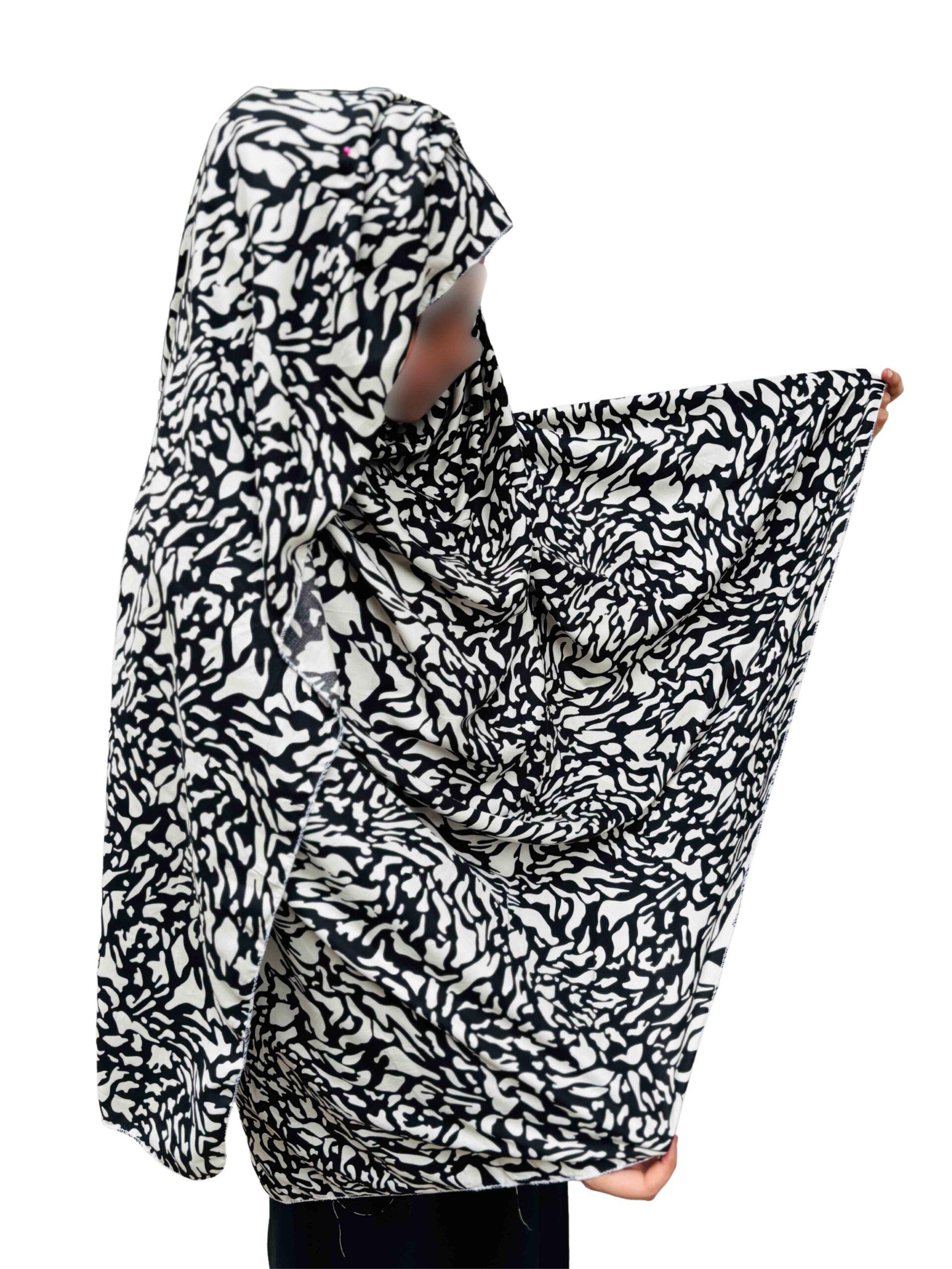 Black and white namaz dupatta
