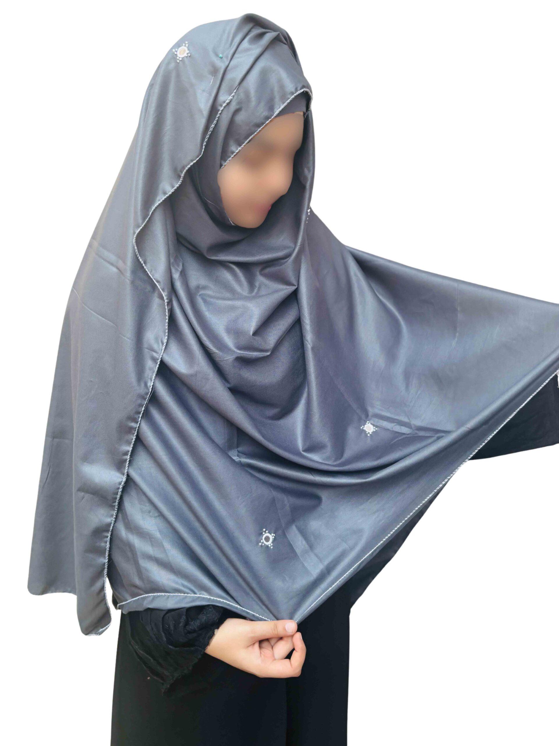 Mirror work dupatta - Grey